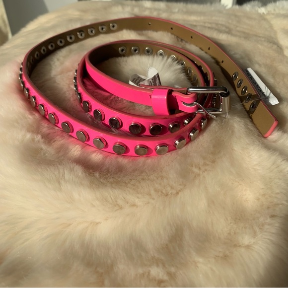 Free People Skinny Round Studs Satin Faux Leather Belts - Picture 9 of 12